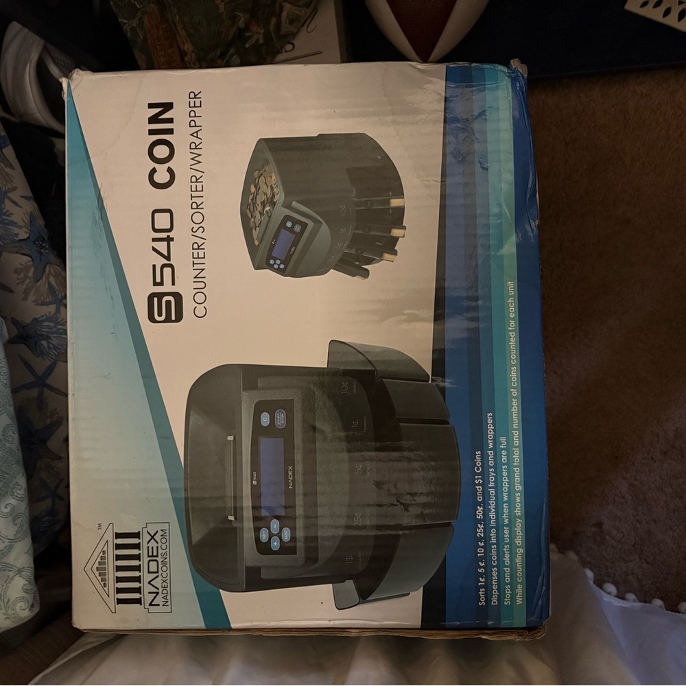 Dex S540 Coin Counter Sorter Wrapper - Black and Blue